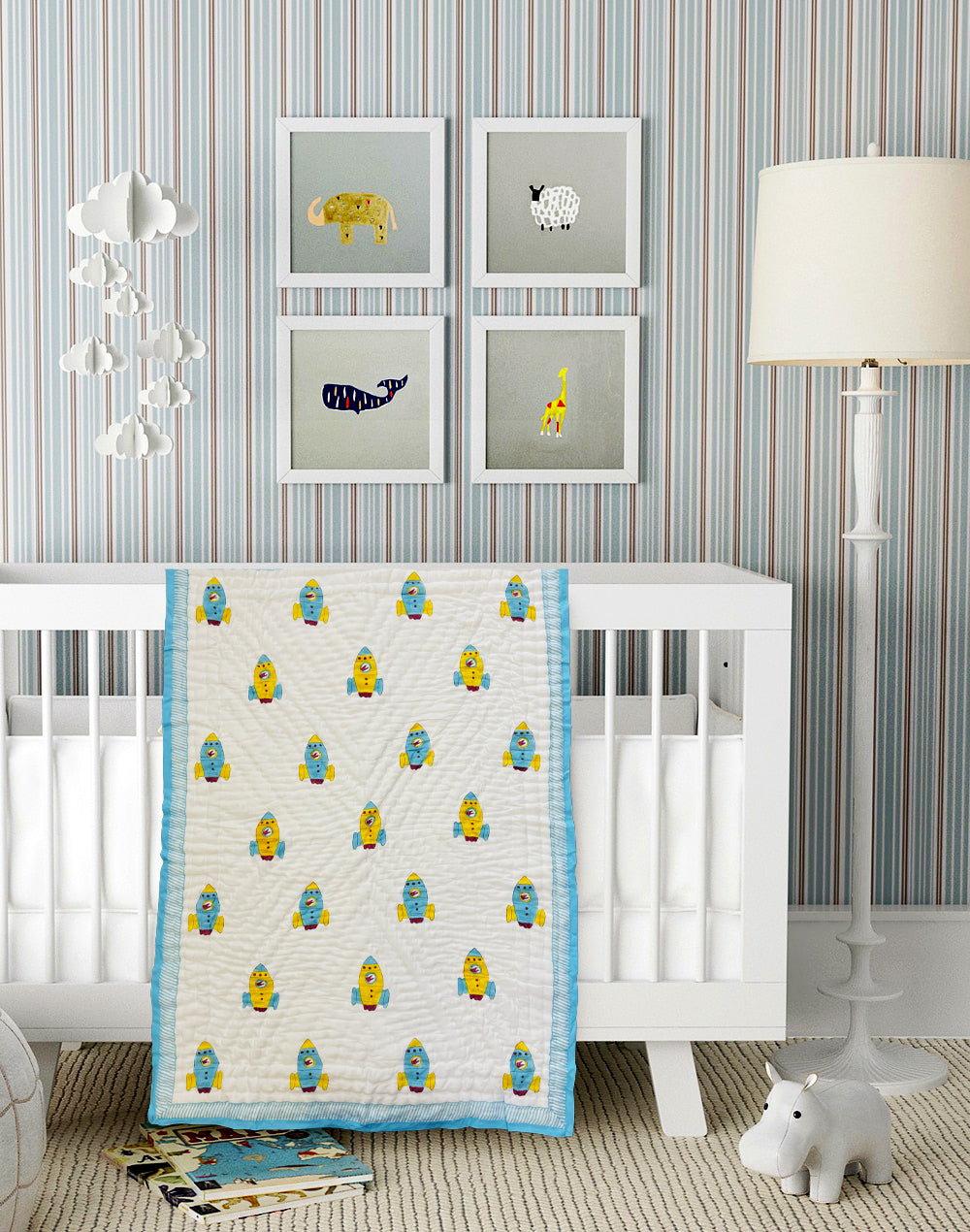 Organic Cotton Hand Printed Baby Blanket by elanorhomes