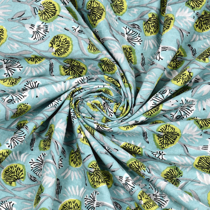 Royal Bloom Hand Block Printed Cotton King Bedsheet Set | 90x108 | 240 TC