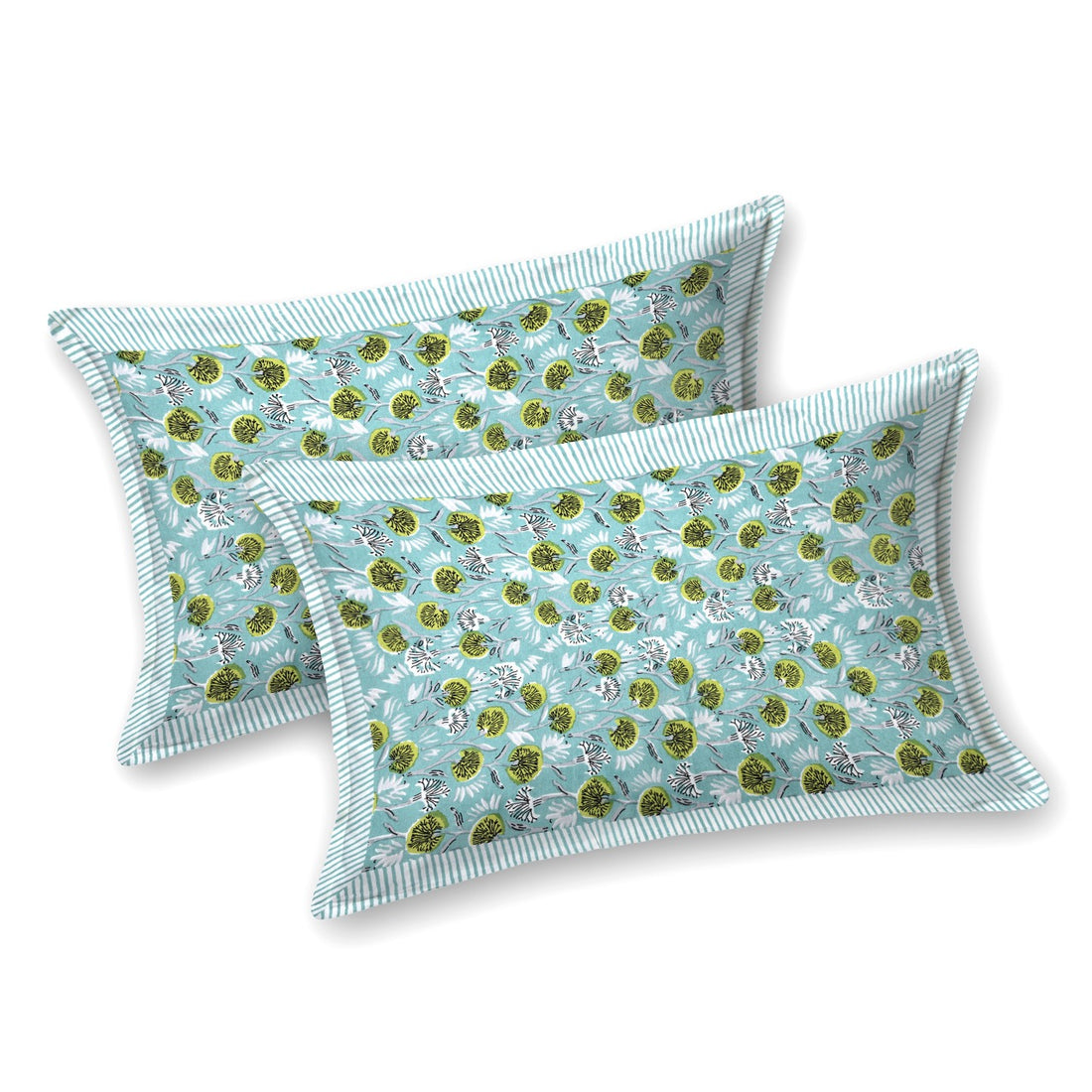 Royal Bloom Hand Block Printed Cotton King Bedsheet Set | 90x108 | 240 TC