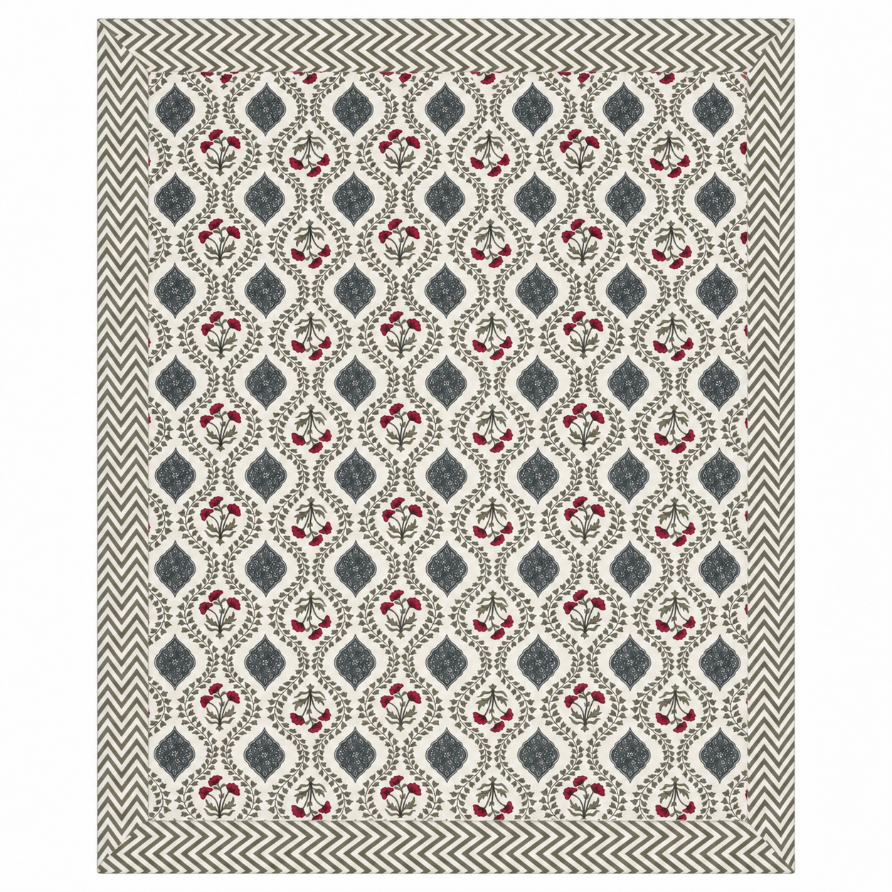 Saanjh Bagh Hand Block Printed Cotton Super King Bedsheet Set | 108×108 | 240 TC