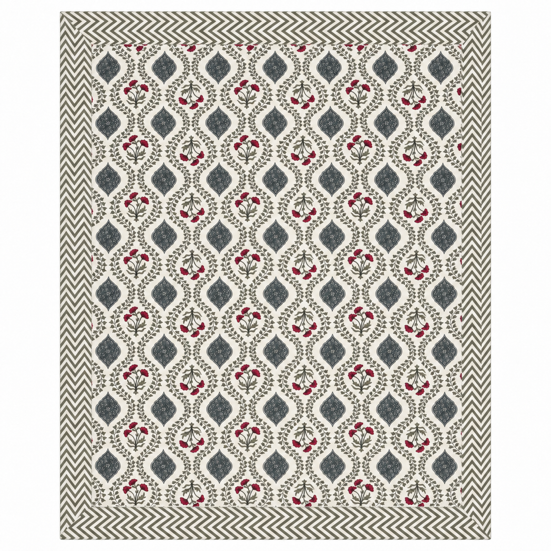 Saanjh Bagh Hand Block Printed Cotton Super King Bedsheet Set | 108×108 | 240 TC