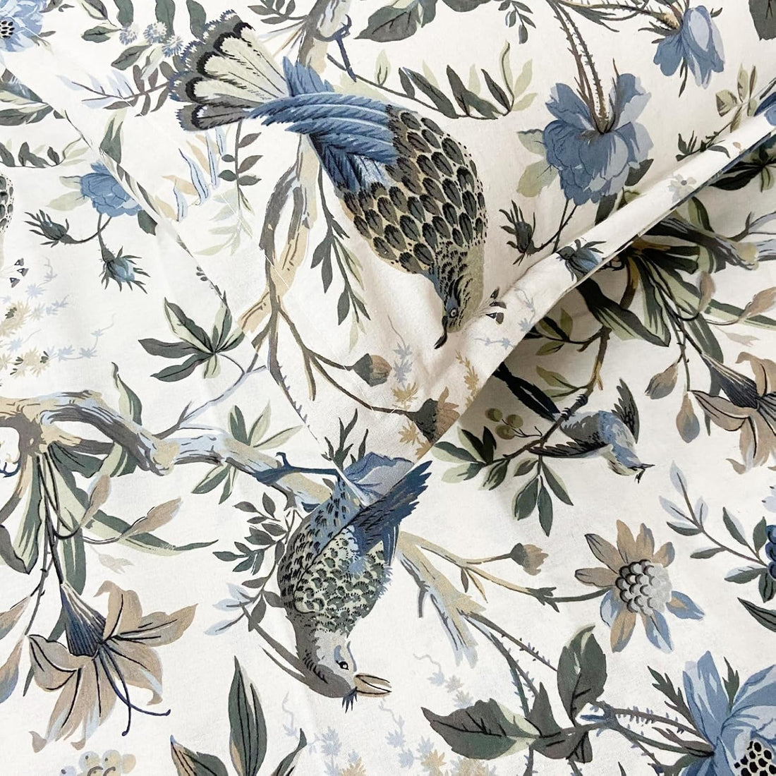 Skyfall Petals Hand Block Printed Cotton King Bedsheet Set | 90x108 | 240 TC