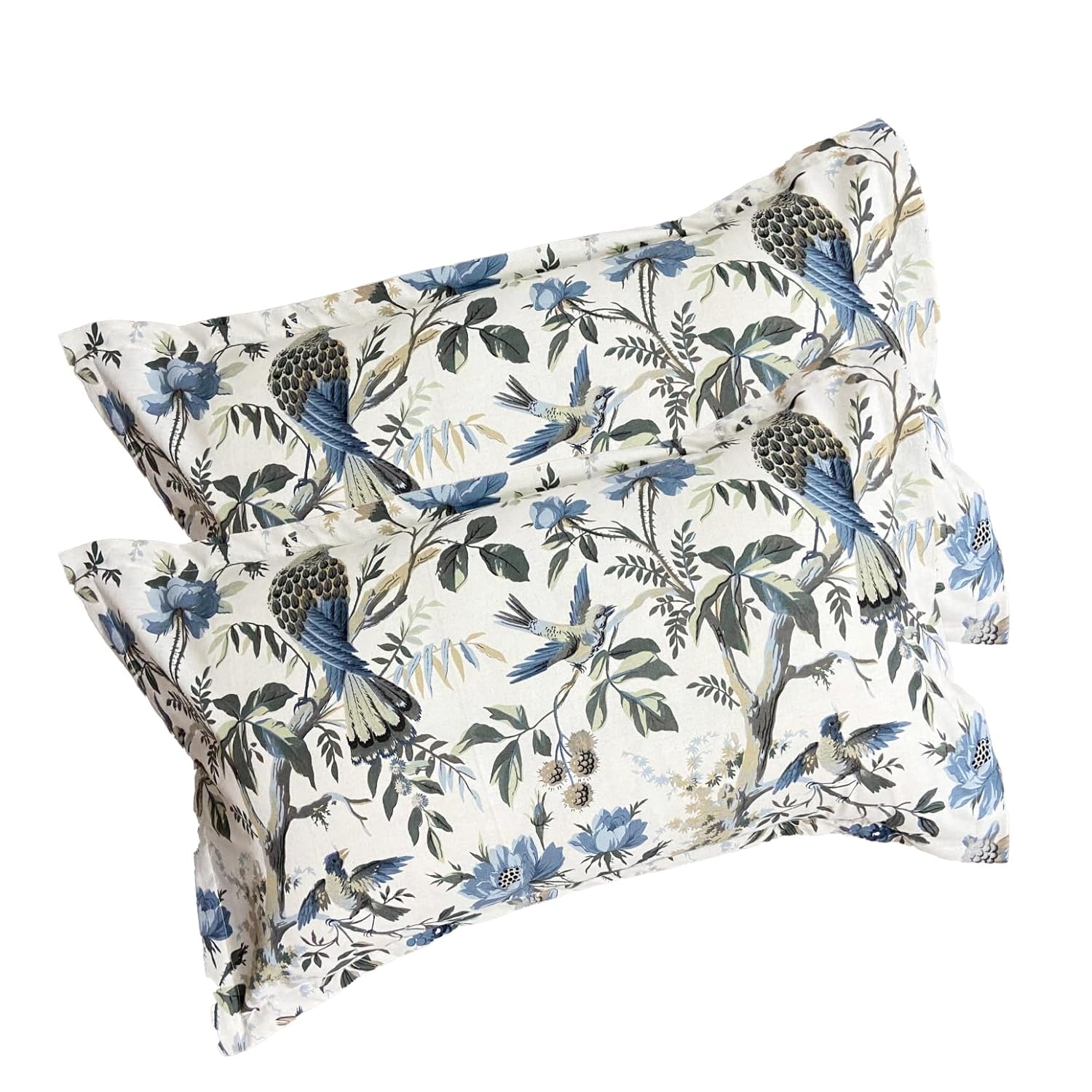 Skyfall Petals Hand Block Printed Cotton King Bedsheet Set | 90x108 | 240 TC