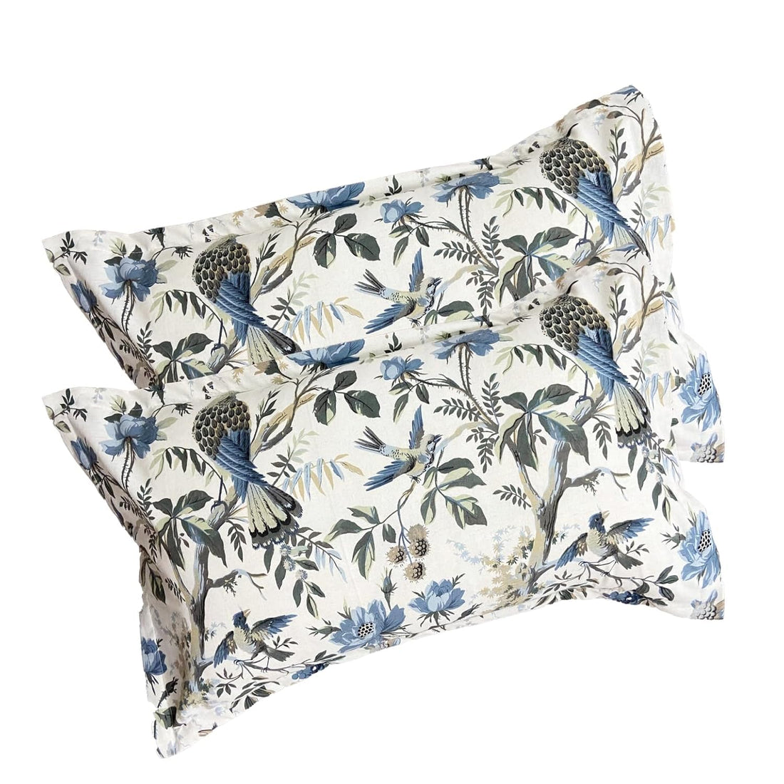 Skyfall Petals Hand Block Printed Cotton King Bedsheet Set | 90x108 | 240 TC