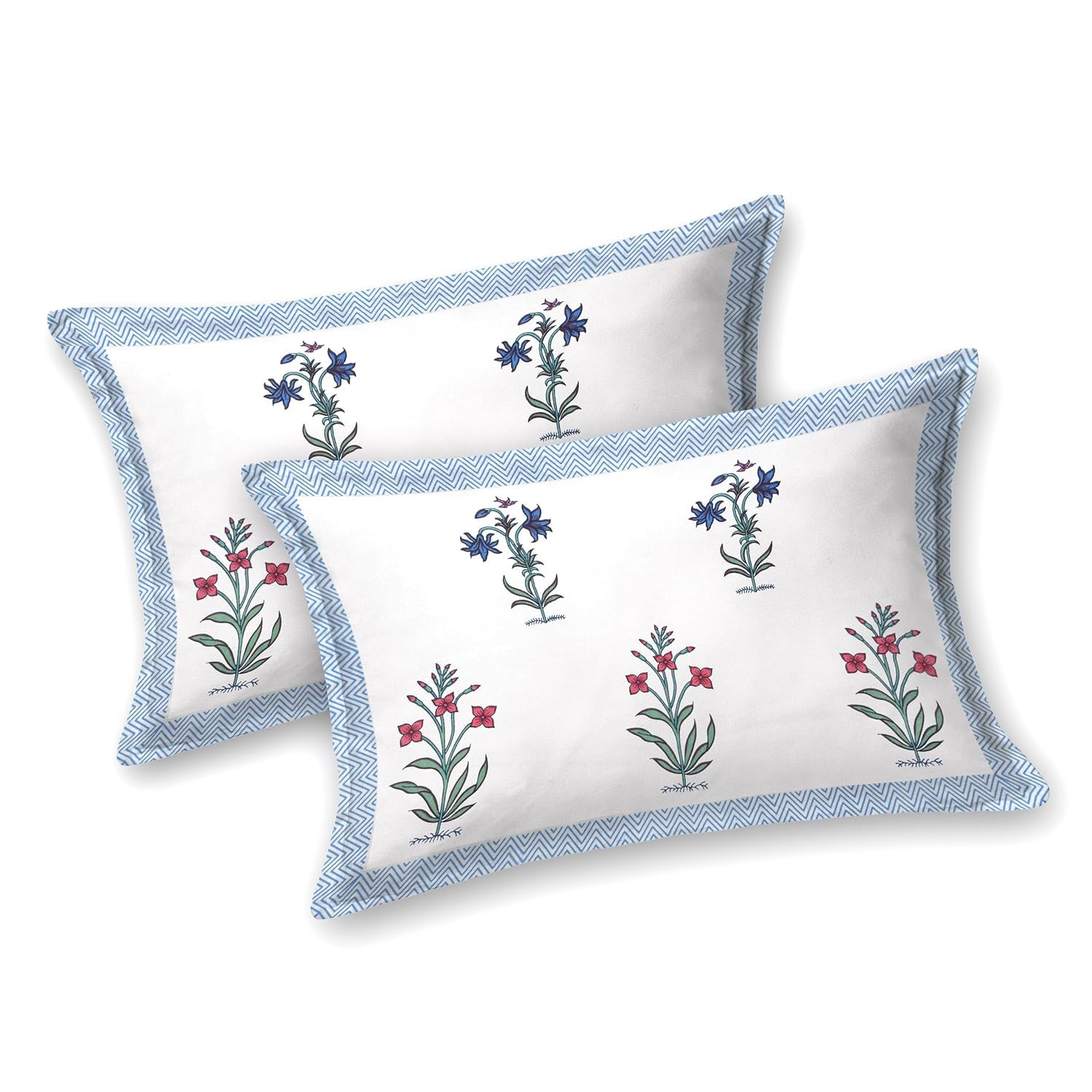Rajwada Jaal Hand Block Printed Cotton King Bedsheet Set | 90x108 | 240 TC