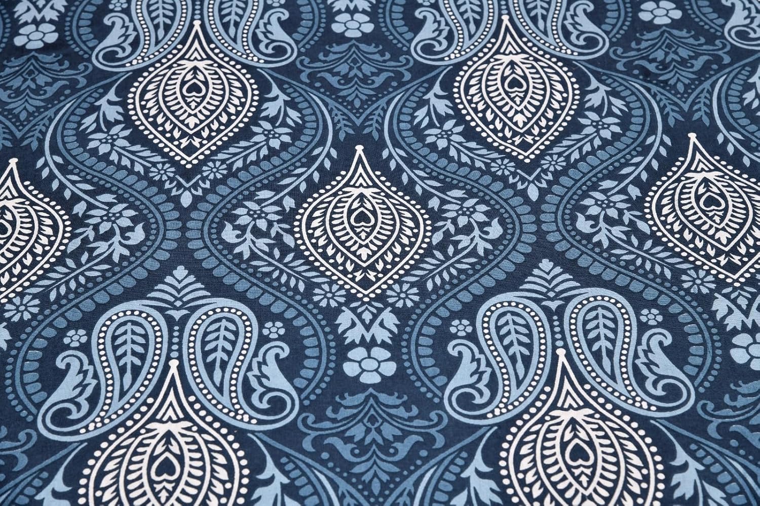 Mughal Indigo Garden Hand Block Printed Cotton King Bedsheet Set | 90×108 | 240 TC