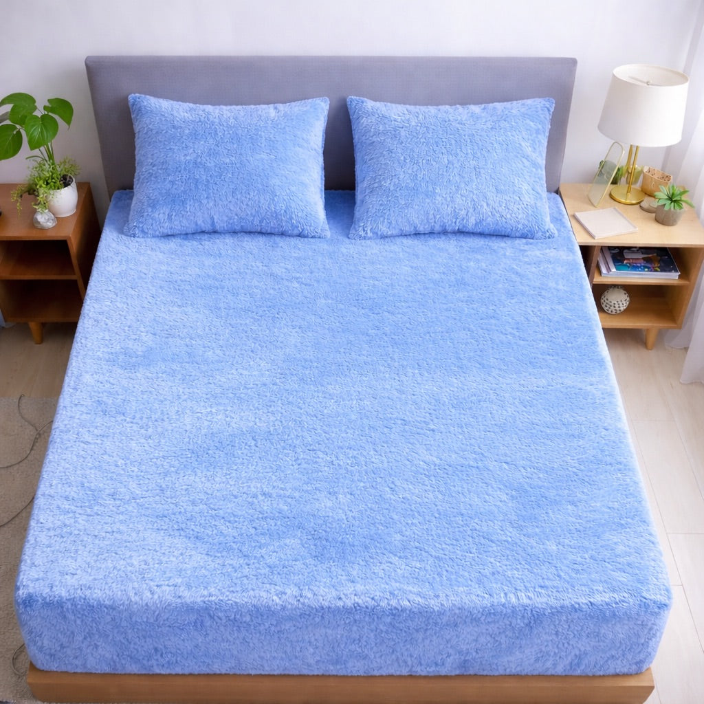Midnight Warmth wine flannel elastic fitted king bedsheet 78x72x8 with 2 pillow covers winter bedding