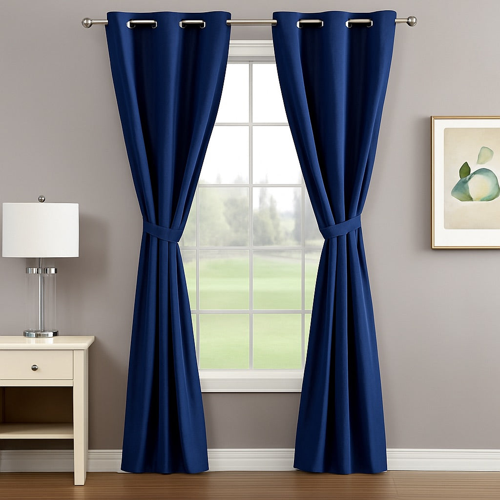 Royal Drape 7 Feet Blackout Curtains for Door & Window | 100% Polyester | Light & Noise Blocking