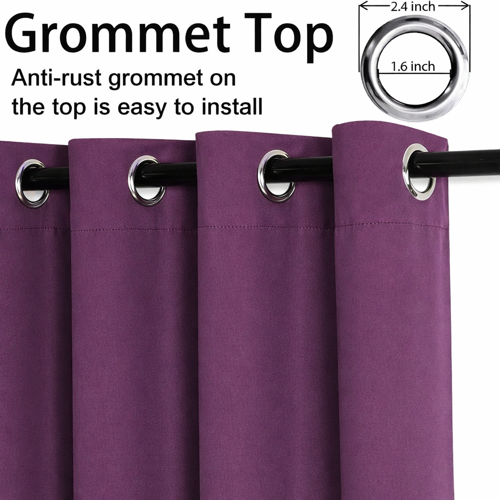Berry Drape 7 Feet Blackout Curtains for Door & Window | 100% Polyester | Light & Noise Blocking