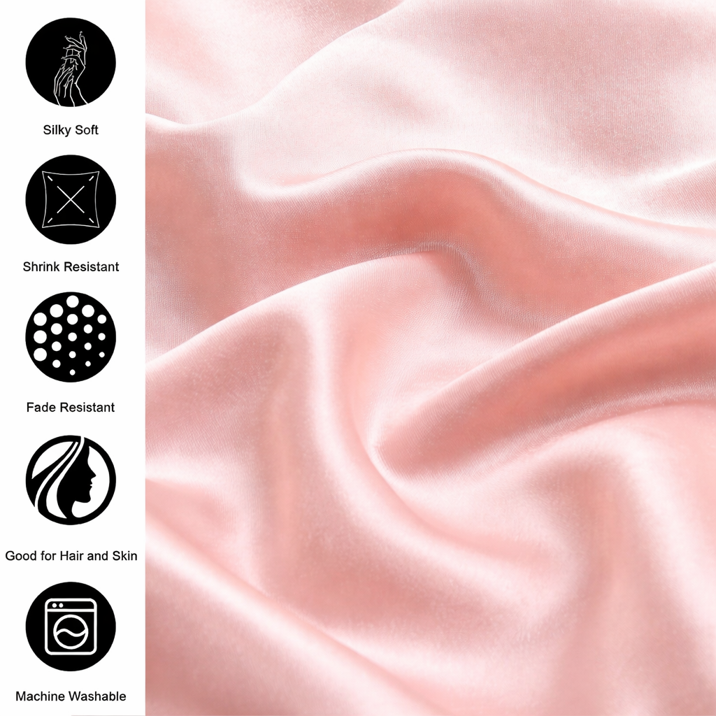 Buckingham Blush Satin Pillow Cover Set of 2 (20x30 in)