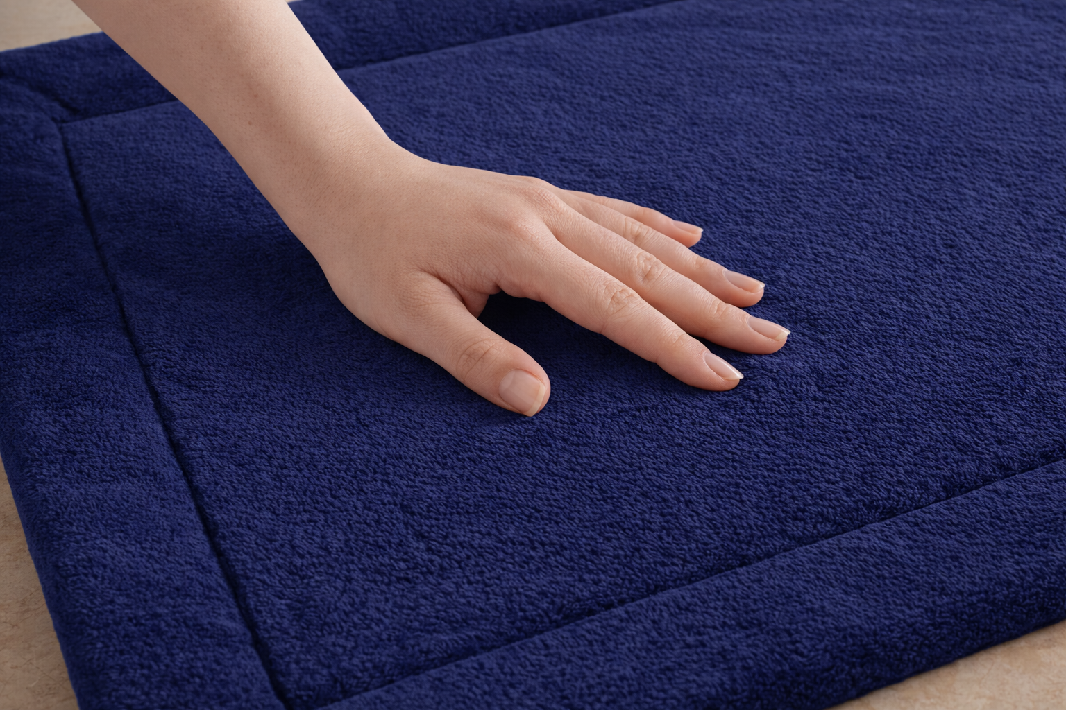 Midnight Sea Memory Foam All-Purpose Super Soft Anti-Slip Bath Mat, Machine Washable (Blue, 40x60 cm)