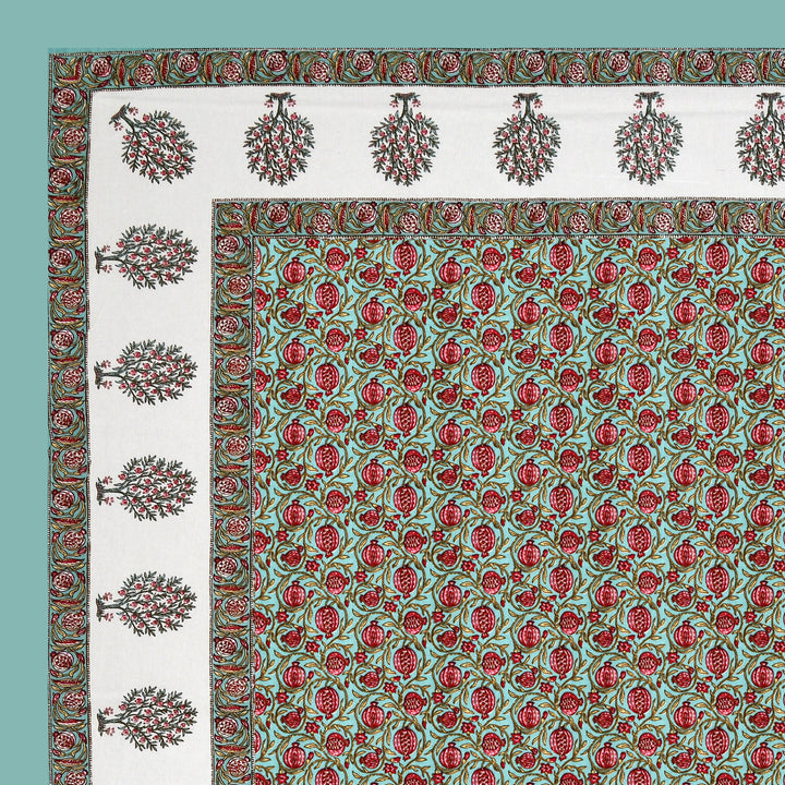 Gulabi Buta Hand Block Printed Cotton King Bedsheet Set | 90×108 | 240 TC