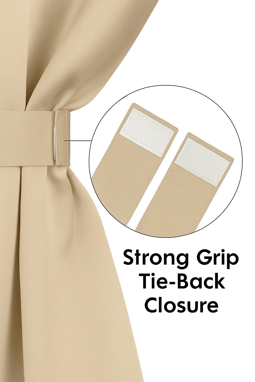 Ivory Drape 7 Feet Blackout Curtains for Door & Window | 100% Polyester | Light & Noise Blocking