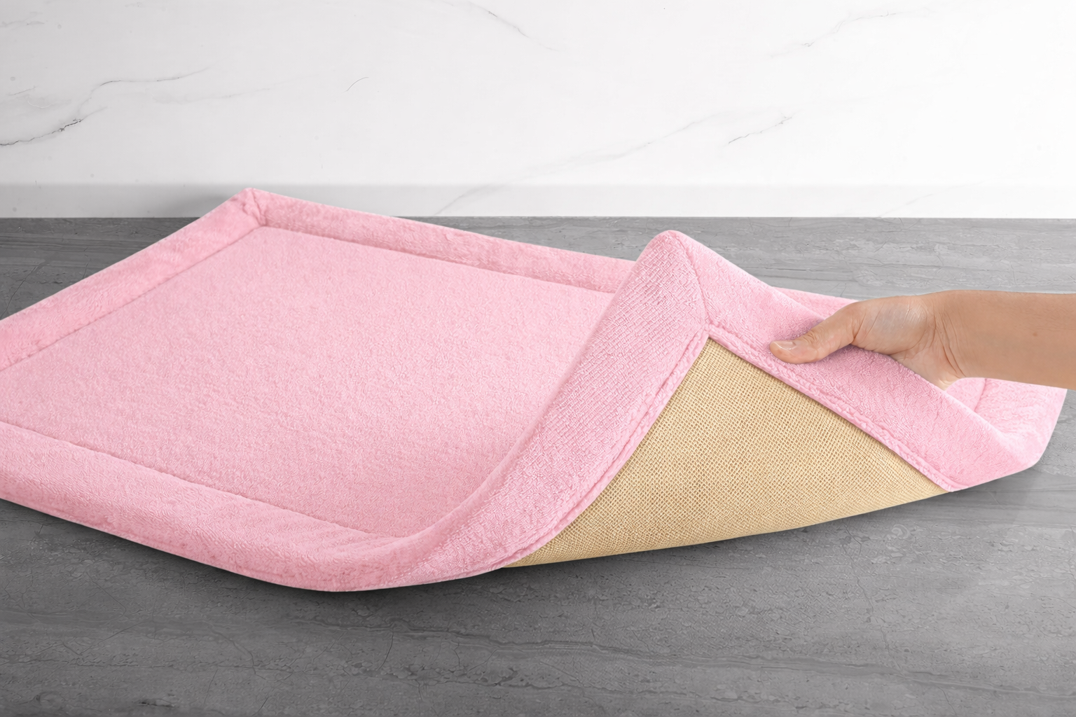 Coral Blush Memory Foam All-Purpose Super Soft Anti-Slip Bath Mat, Machine Washable (Pink, 40x60 cm)