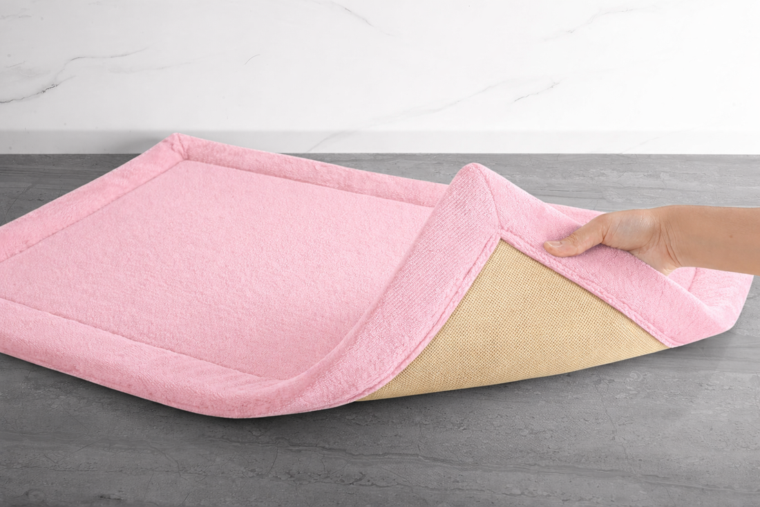 Coral Blush Memory Foam All-Purpose Super Soft Anti-Slip Bath Mat, Machine Washable (Pink, 40x60 cm)