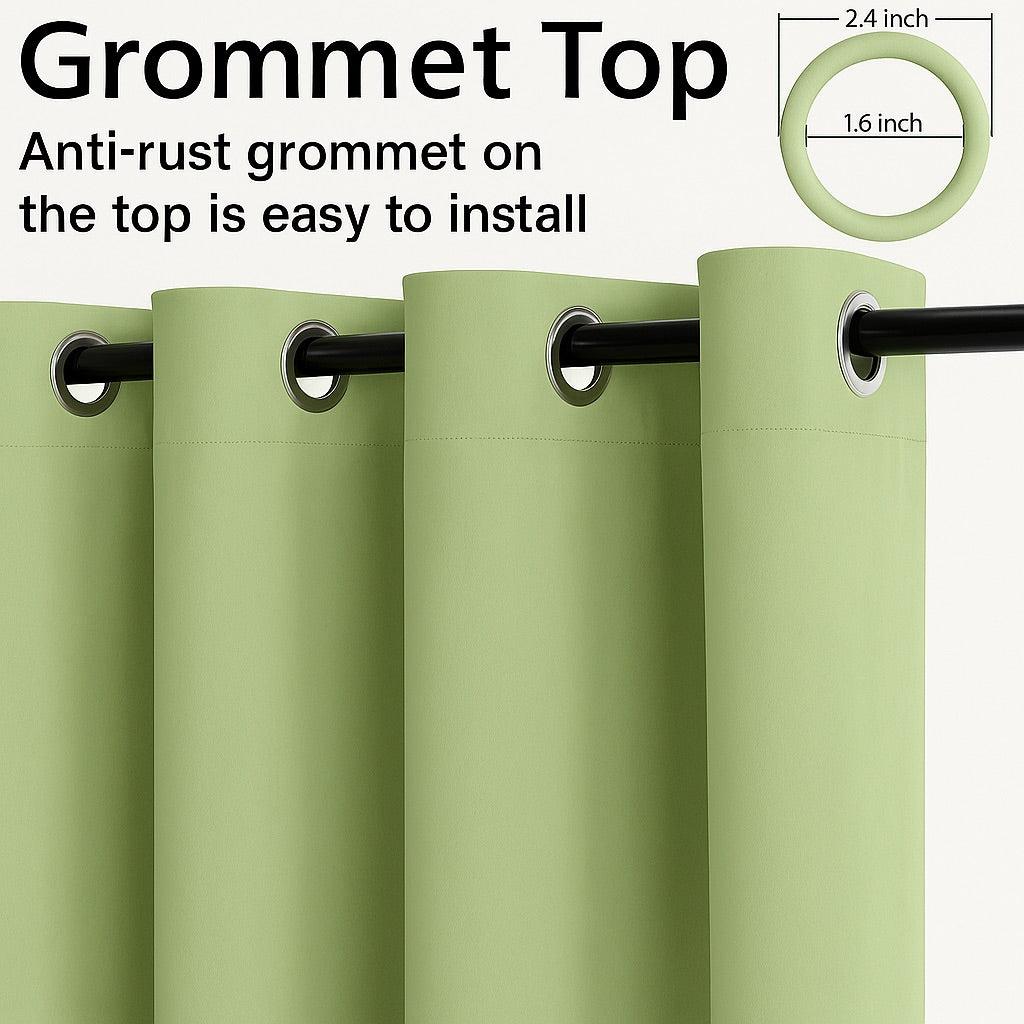 Mint Drape 7 Feet Blackout Curtains for Door & Window | 100% Polyester | Light & Noise Blocking