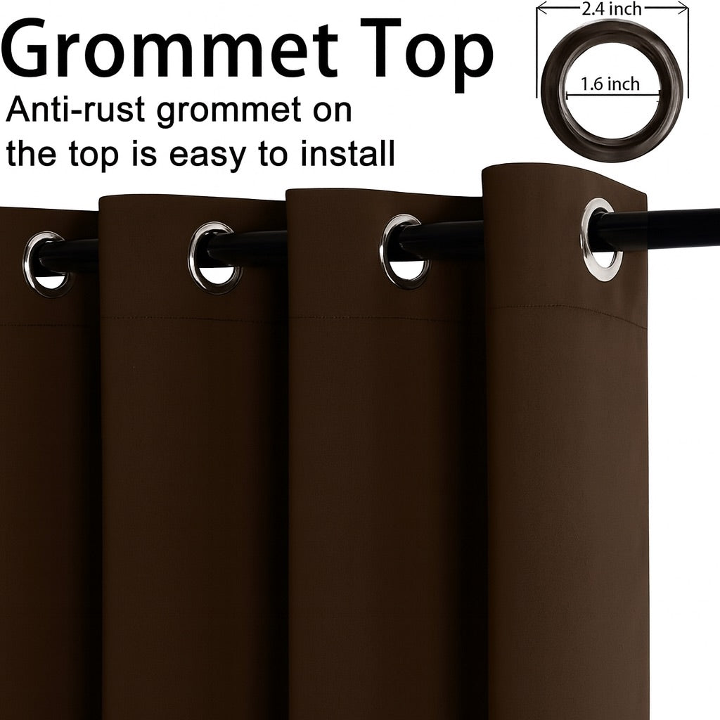 Cocoa Drape 7 Feet Blackout Curtains for Door & Window | 100% Polyester | Light & Noise Blocking