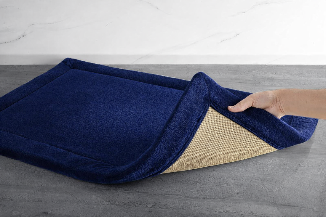 Midnight Sea Memory Foam All-Purpose Super Soft Anti-Slip Bath Mat, Machine Washable (Blue, 40x60 cm)
