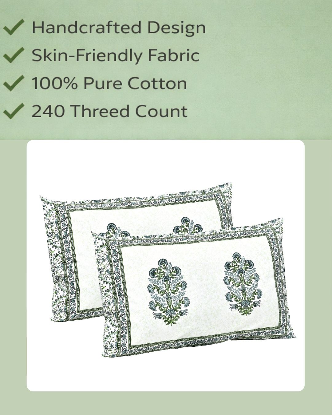 Forest Glow Cotton Pillow Cover Set of 2 (17x28 in)