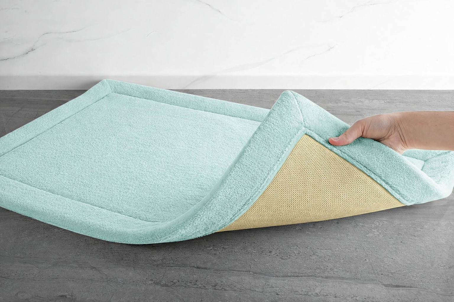 Sea Green Memory Foam All-Purpose Super Soft Anti-Slip Bath Mat, Machine Washable (Green, 40x60 cm)