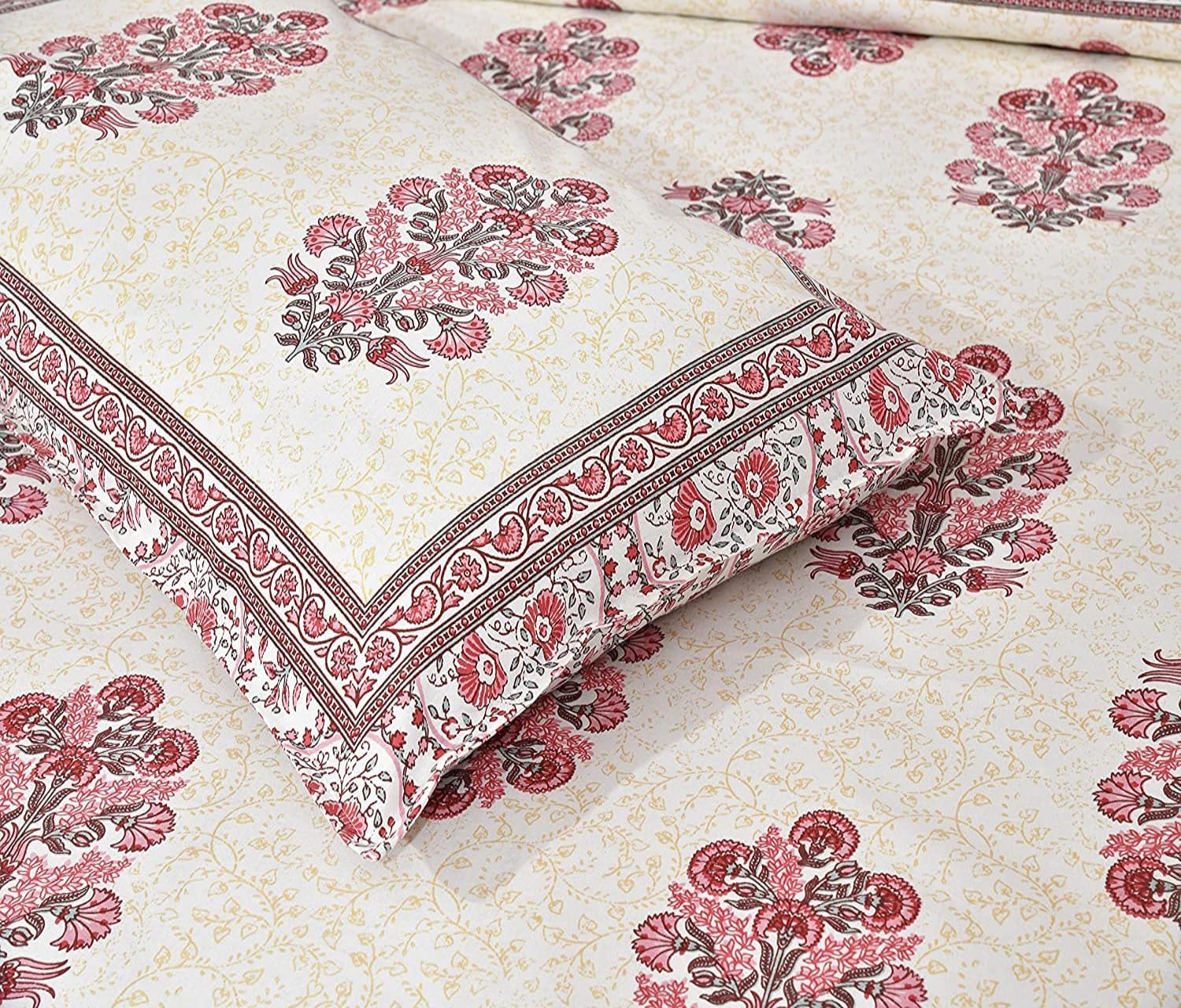 Rosy Glow Cotton Pillow Cover Set of 2 (17x28 in)