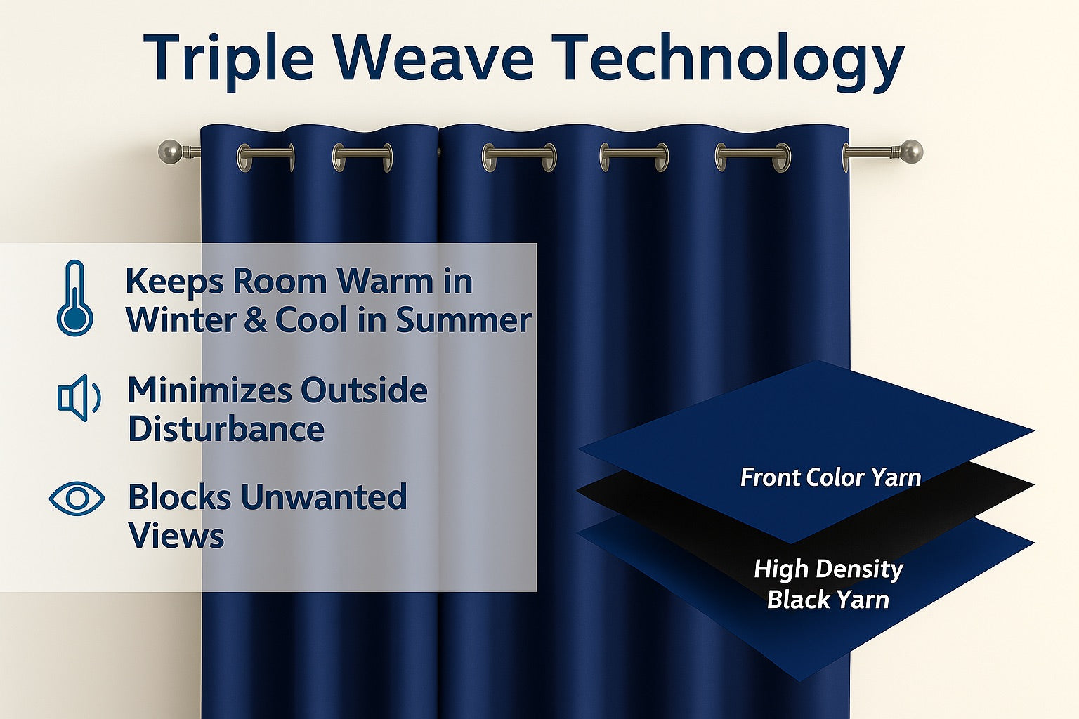 Royal Drape 7 Feet Blackout Curtains for Door & Window | 100% Polyester | Light & Noise Blocking