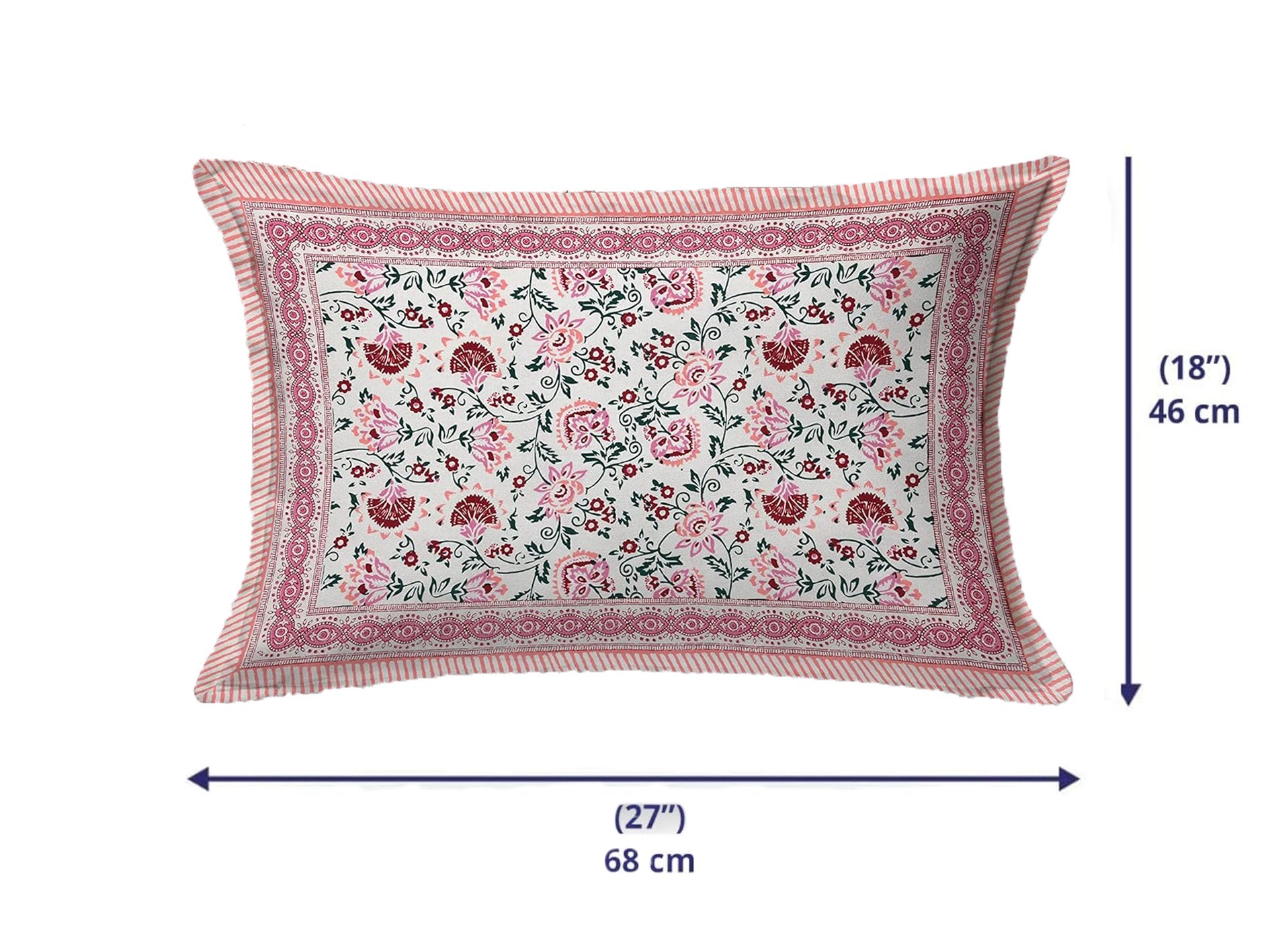 Pink Shalimar Glow Cotton Pillow Cover Set of 2 (17x28 in)