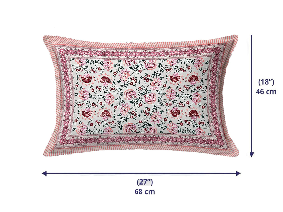 Pink Shalimar Glow Cotton Pillow Cover Set of 2 (17x28 in)