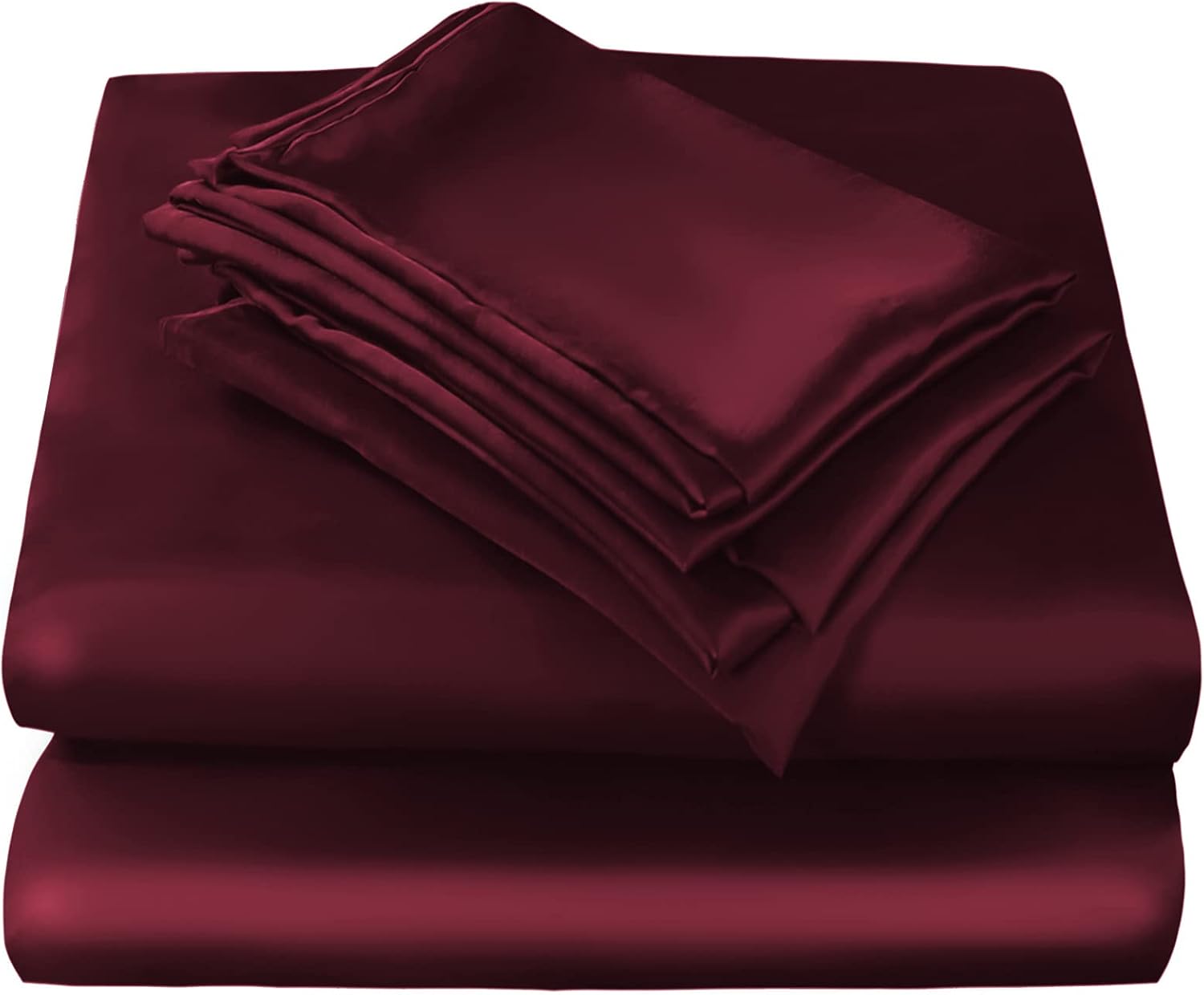 Duke's Wine Luxury Cotton Satin King Size Bedsheet 90x108 Inches with 2 Pillow Covers 20x30 Inches | Soft, Glossy & Elegant | Solid Finish