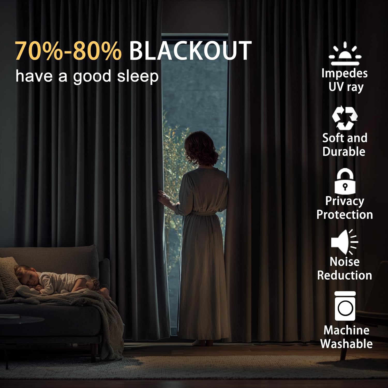 Berry Drape 7 Feet Blackout Curtains for Door & Window | 100% Polyester | Light & Noise Blocking