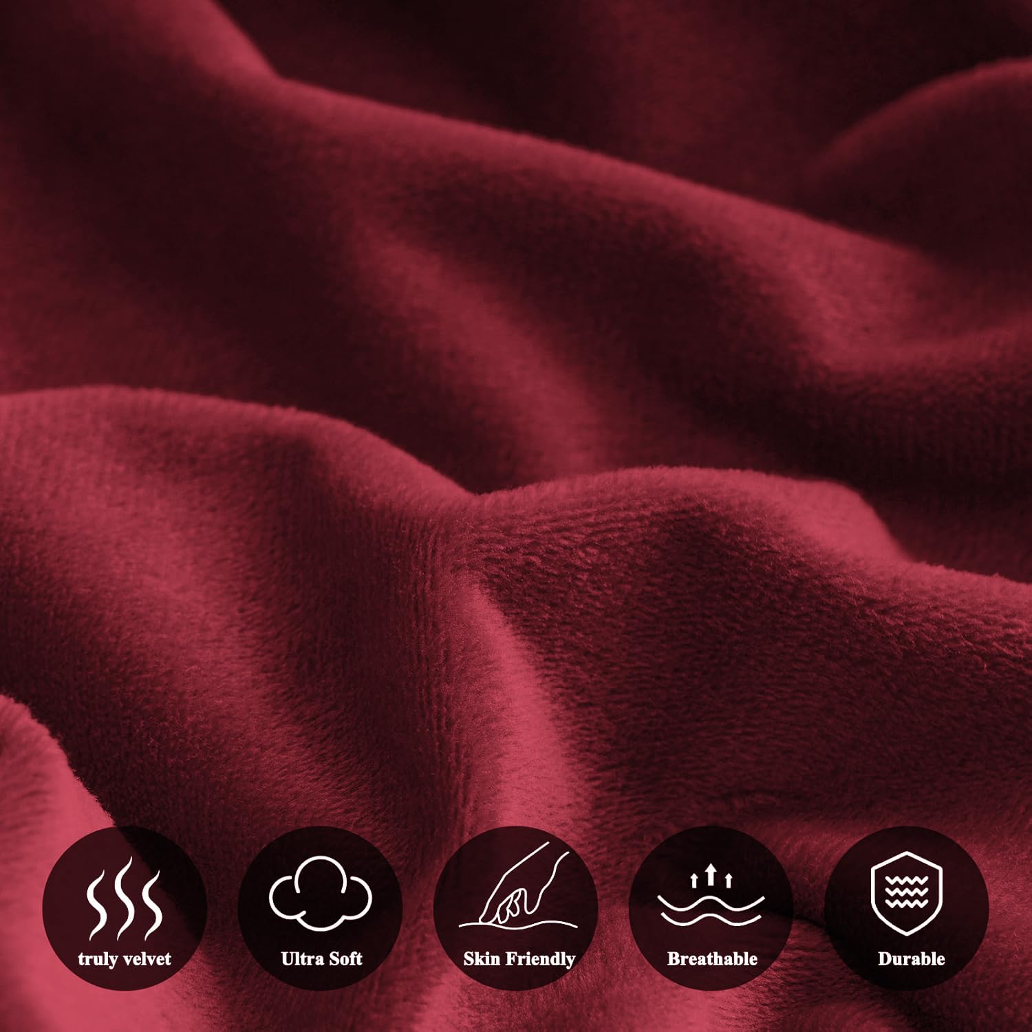 Crimson Warmth Flannel Elastic Fitted King Bedsheet (78×72×8 Inch) with 2 Pillow Covers (18×28 Inch) | Soft & Cozy Winter Bedding (Wine)
