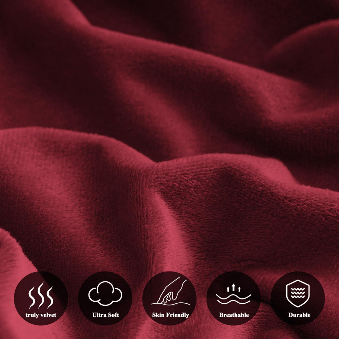 Crimson Warmth Flannel Elastic Fitted King Bedsheet (78×72×8 Inch) with 2 Pillow Covers (18×28 Inch) | Soft & Cozy Winter Bedding (Wine)
