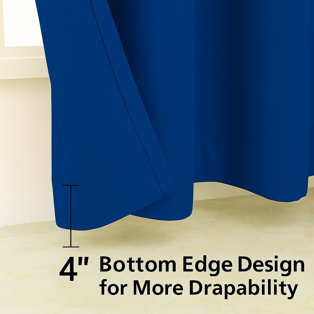 Royal Drape 7 Feet Blackout Curtains for Door & Window | 100% Polyester | Light & Noise Blocking