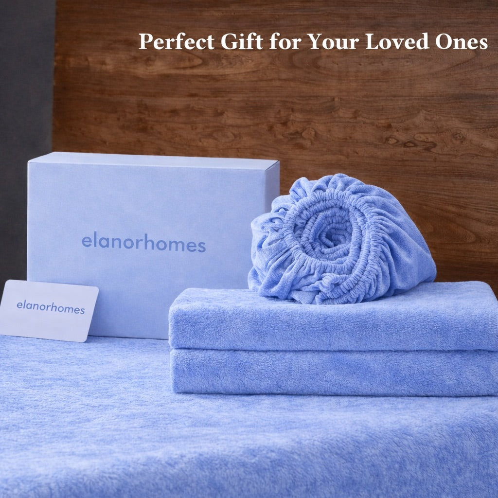 Midnight Warmth Flannel Elastic Fitted King Bedsheet (78×72×8 Inch) with 2 Pillow Covers (18×28 Inch) | Soft & Cozy Winter Bedding