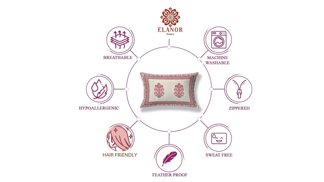 Rosy Glow Cotton Pillow Cover Set of 2 (17x28 in)