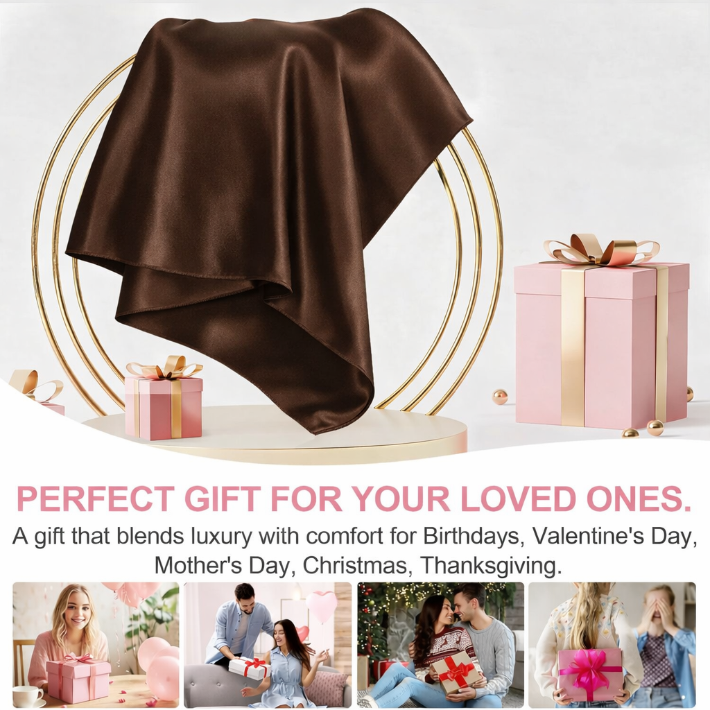 Duchess Mocha Satin Pillow Cover Set of 2 (20x30 in)