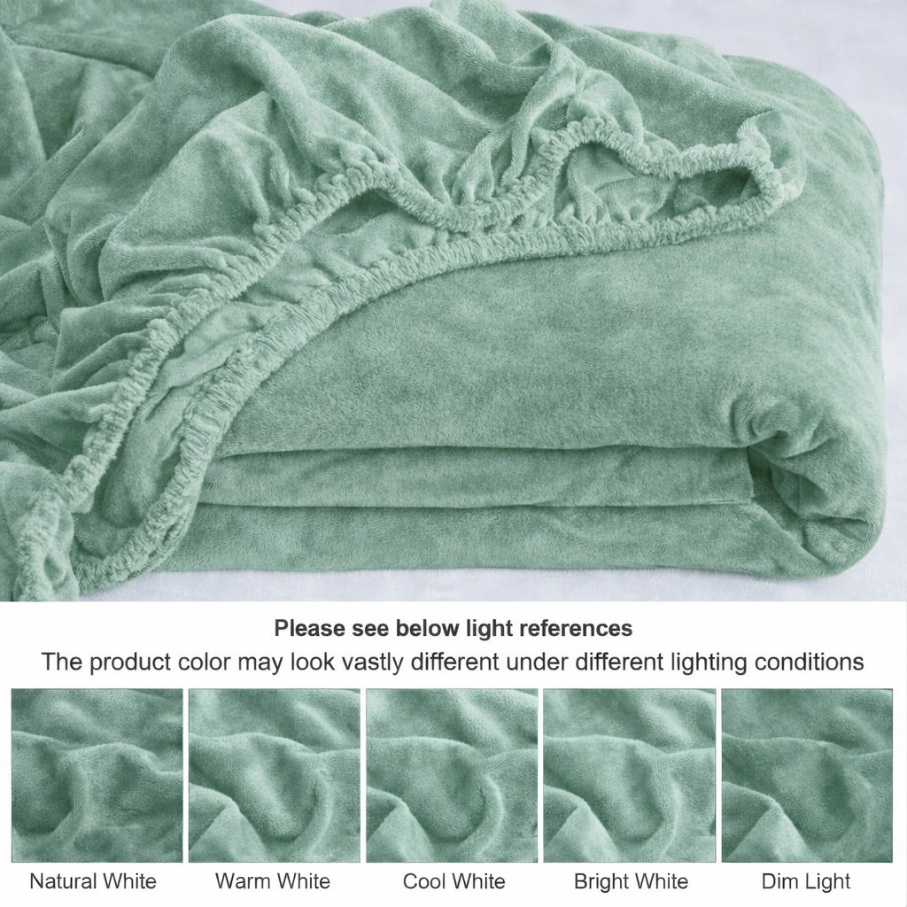 Forest Warmth Flannel Elastic Fitted King Bedsheet (78×72×8 Inch) with 2 Pillow Covers (18×28 Inch) | Soft & Cozy Winter Bedding