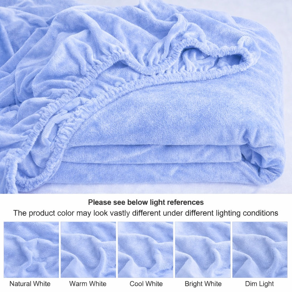 Midnight Warmth Flannel Elastic Fitted King Bedsheet (78×72×8 Inch) with 2 Pillow Covers (18×28 Inch) | Soft & Cozy Winter Bedding