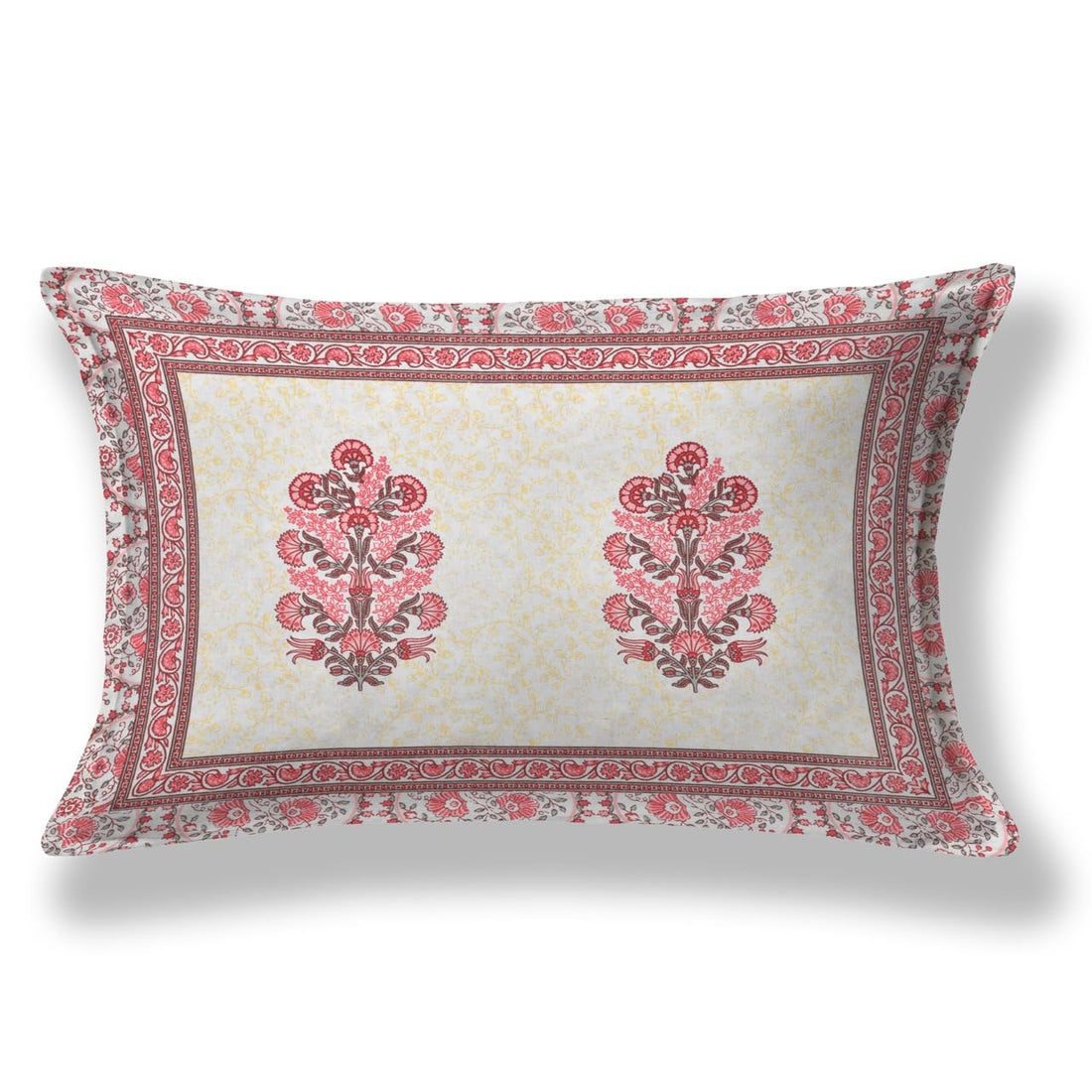 Fulwari Red Fulwari Printed Base Hand Block Printed Cotton Single Bedsheet | 60x90 inches