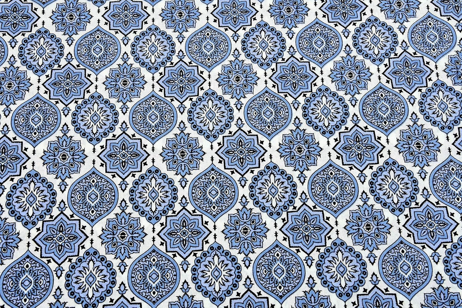 Neeli Chhaon Hand Block Printed Cotton King Bedsheet Set | 90×108 | 240 TC