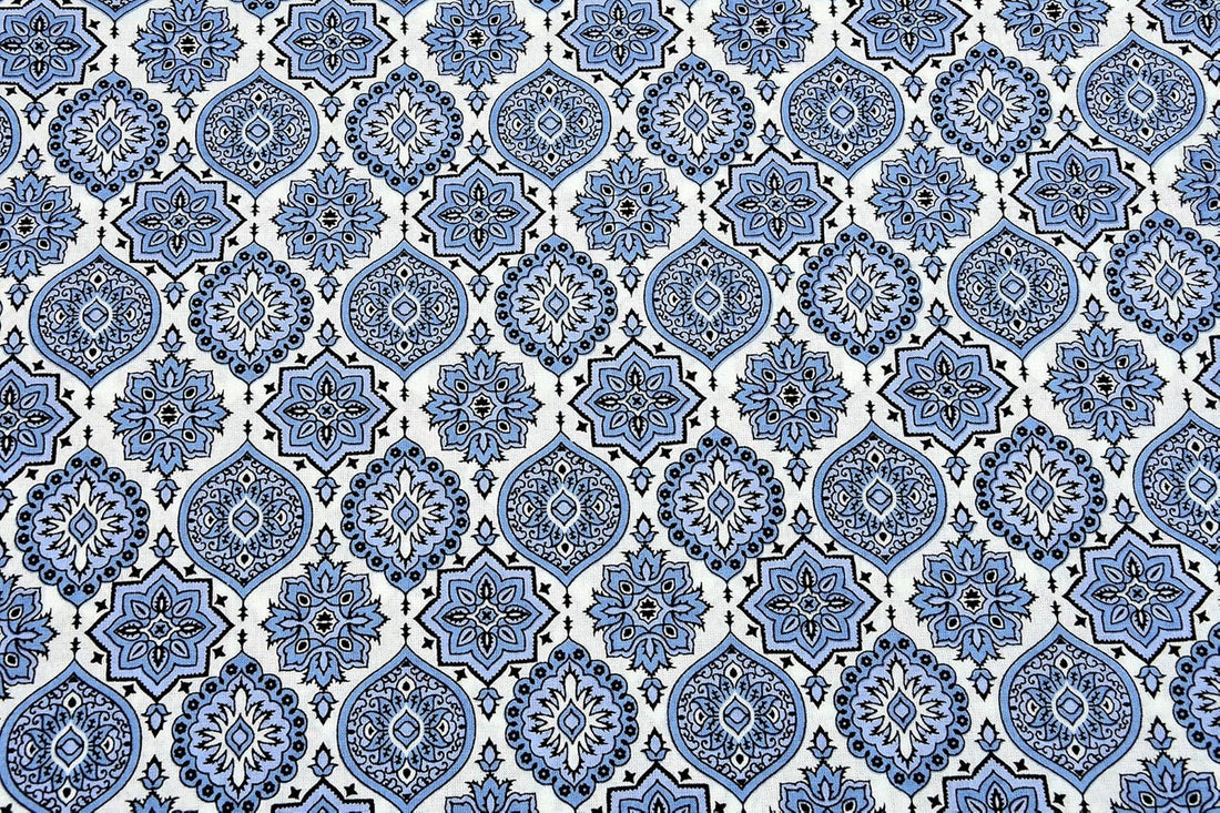 Neeli Chhaon Hand Block Printed Cotton King Bedsheet Set | 90×108 | 240 TC