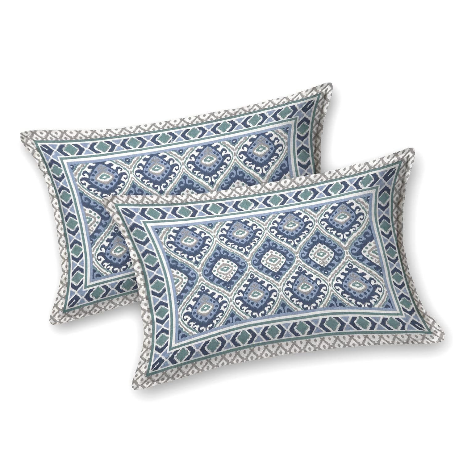 Neeli Jaali Hand Block Printed Cotton King Bedsheet Set | 90×108 | 240 TC