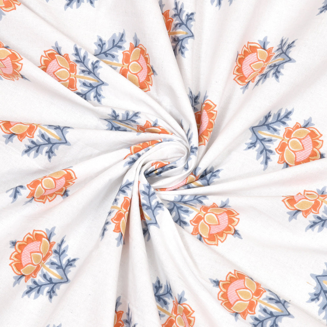 Pink Floral Buta Hand Block Printed Cotton King Bedsheet Set | 90×108 | 240 TC