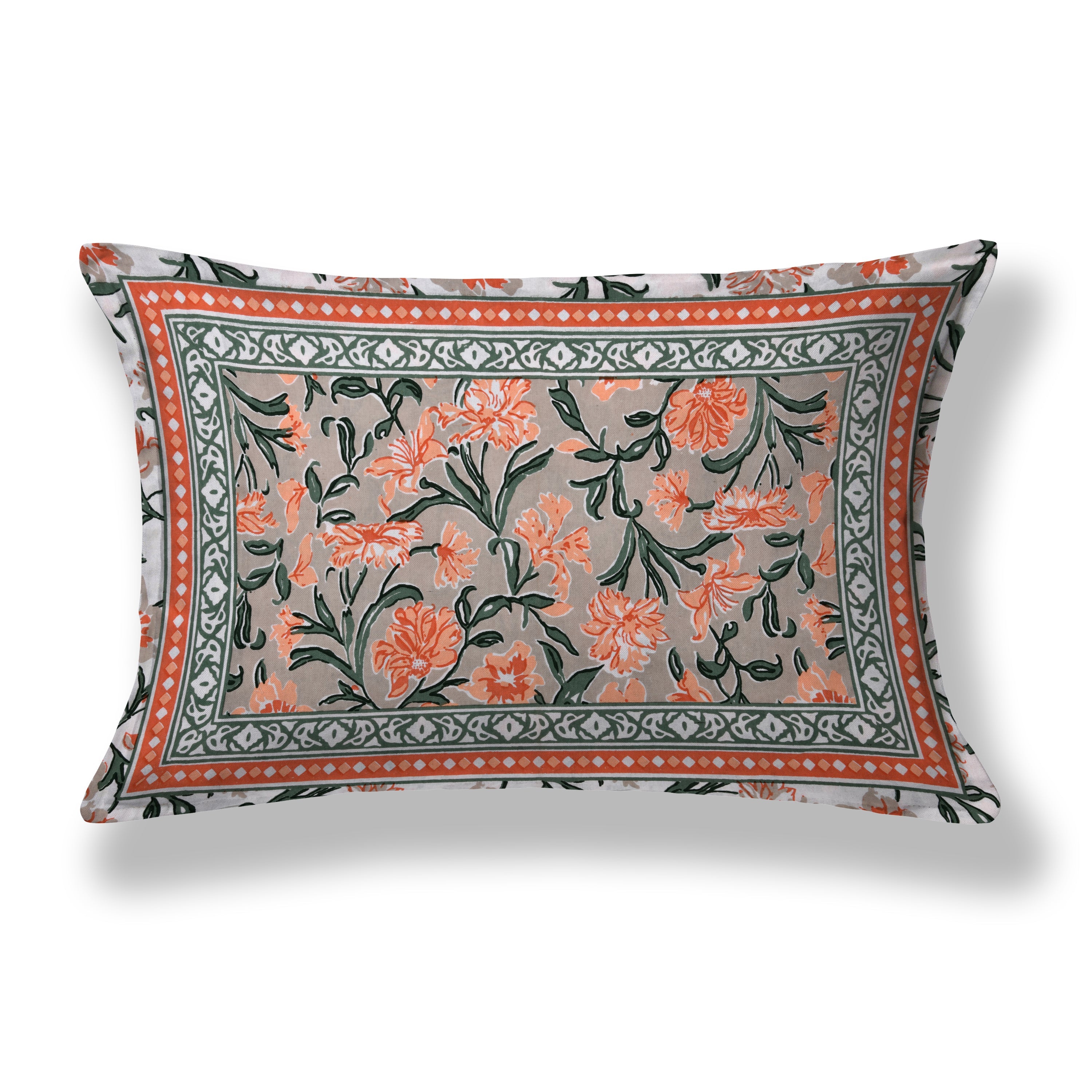 Garden Hand Block Printed Cotton Single Bedsheet | 60x90 inches