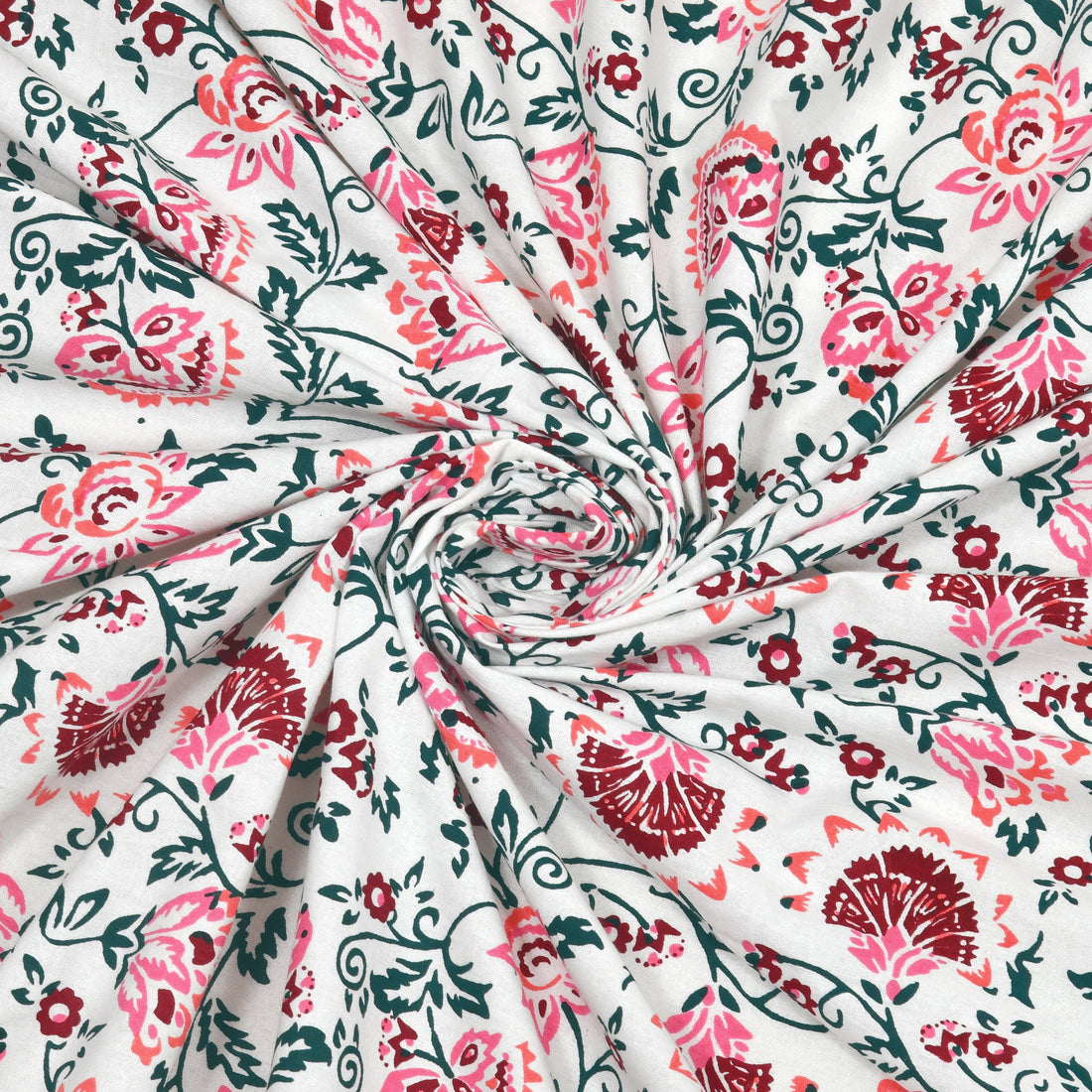 Pink Shalimar Jaal Hand Block Printed Cotton Table Cover I 6 Seater