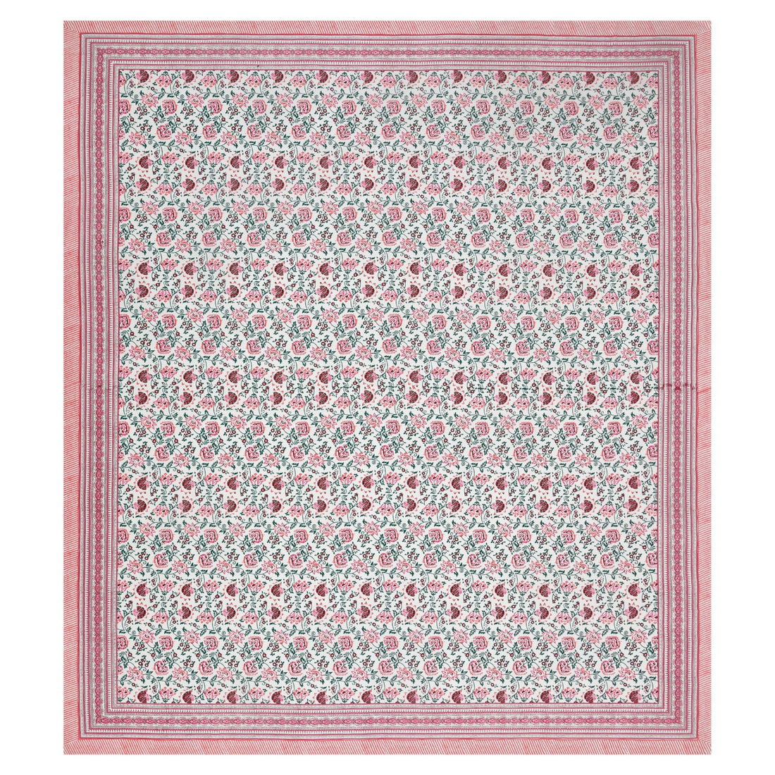 Pink Shalimar Jaal Hand Block Printed Cotton King Bedsheet Set| 90×108 | 240 TC