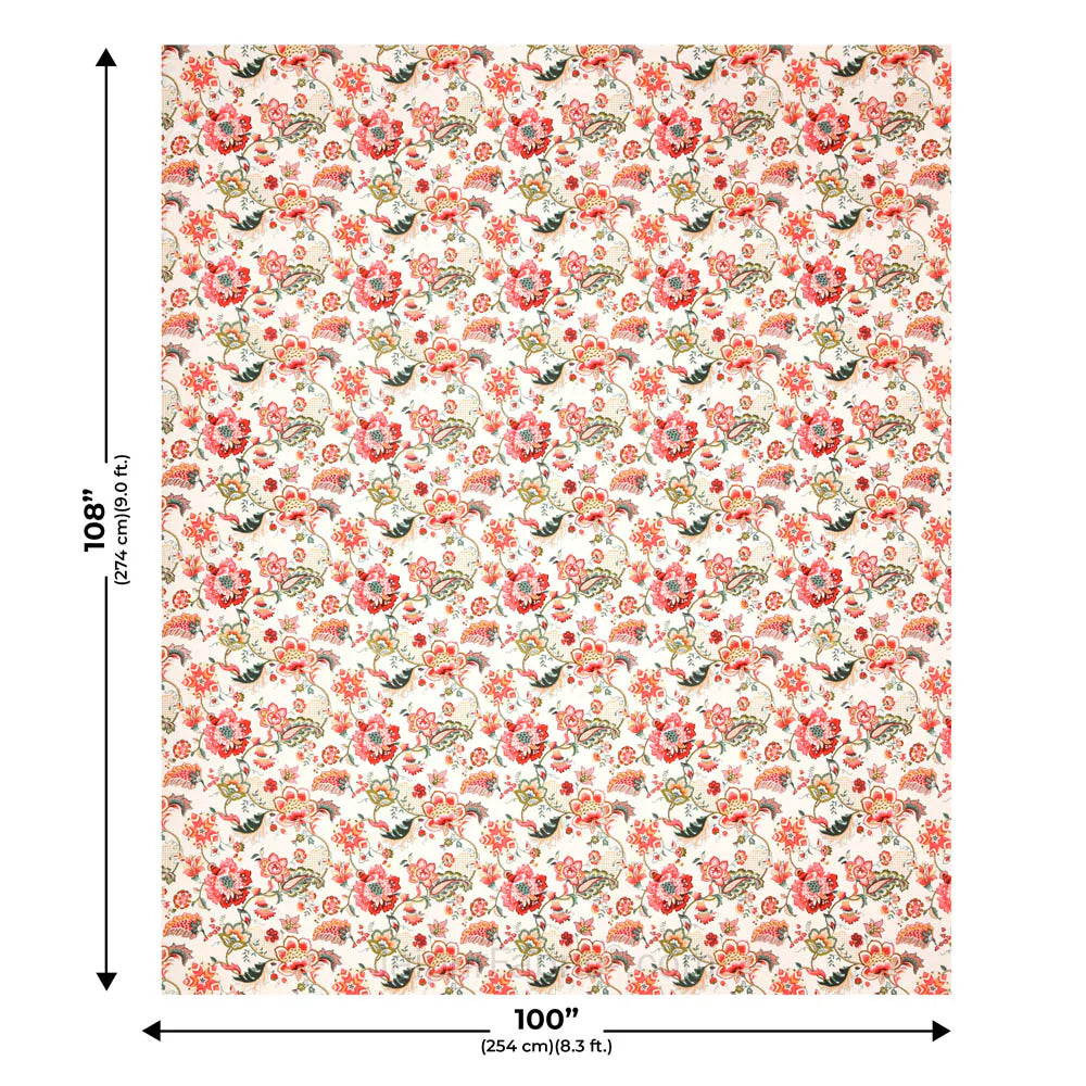 Rose Petals Hand Block Printed Cotton King Bedsheet Set | 90×108 | 240 TC