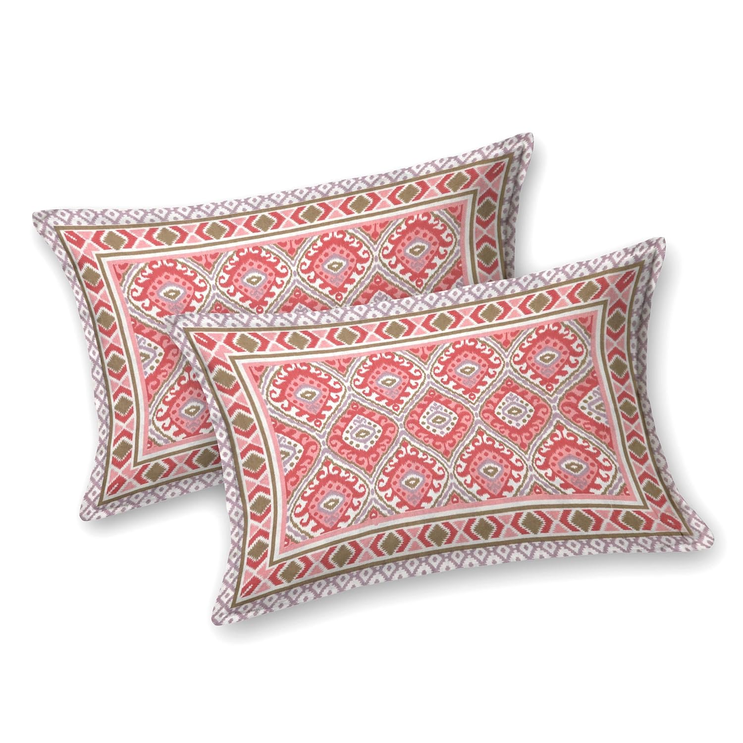 Sindoori Jaali Hand Block Printed Cotton King Bedsheet Set | 90×108 | 240 TC