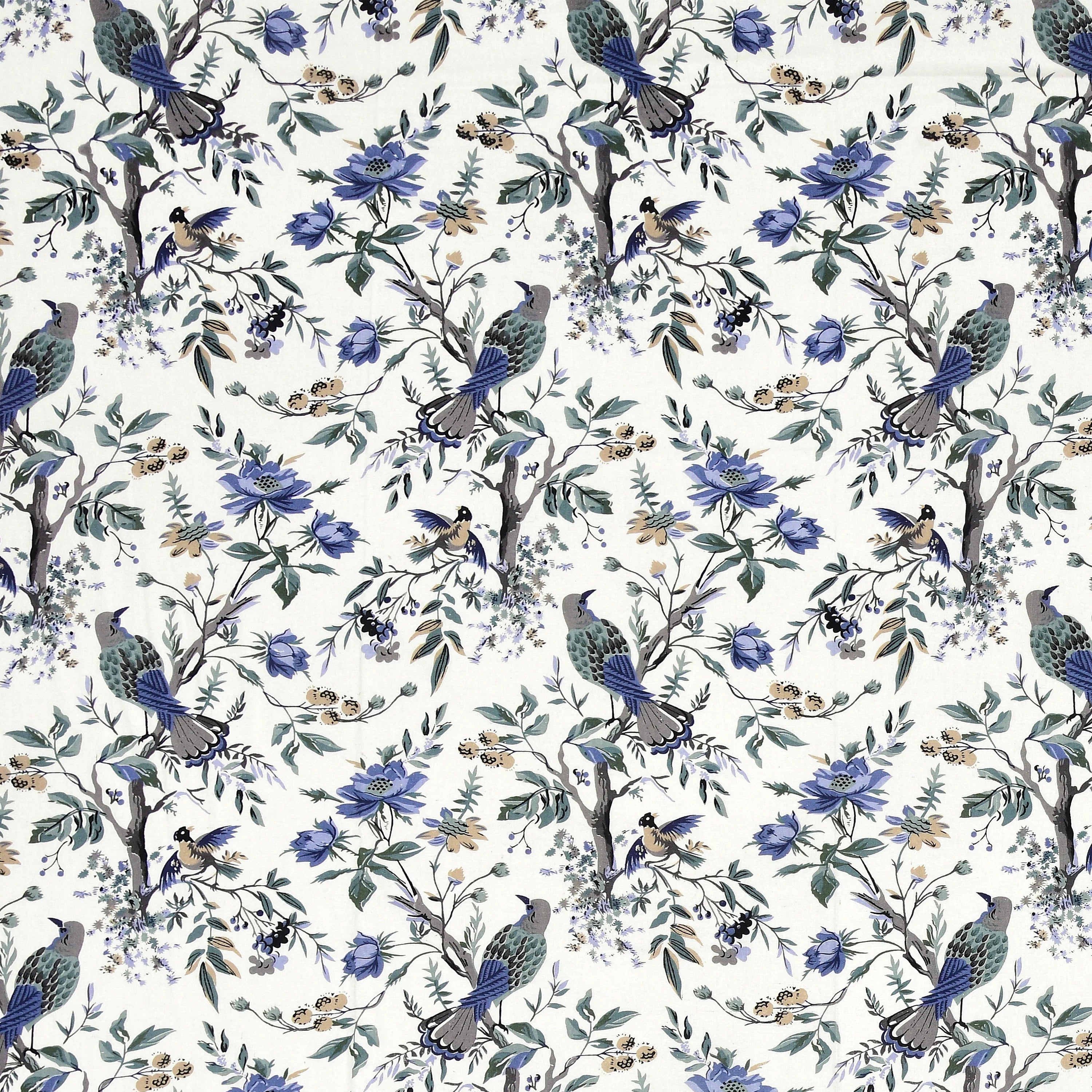 Skyfall Petals Hand Block Printed Cotton Single Bedsheet | 60x90 inches