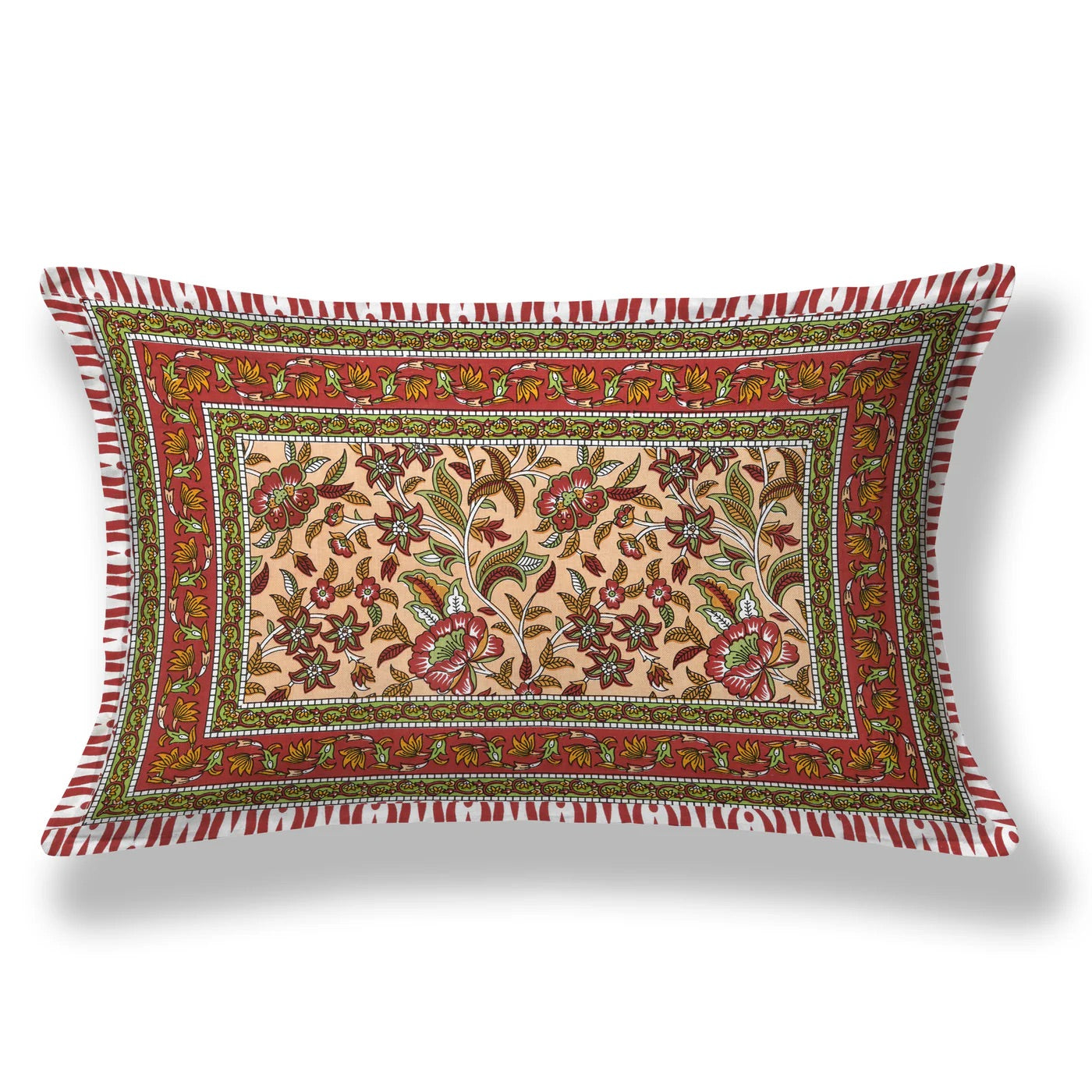 Scarlet Tide Hand Block Printed Cotton Single Bedsheet | 60x90 inches